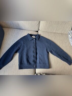 YouMustCreate YMC Navy Cardigan 100% wool